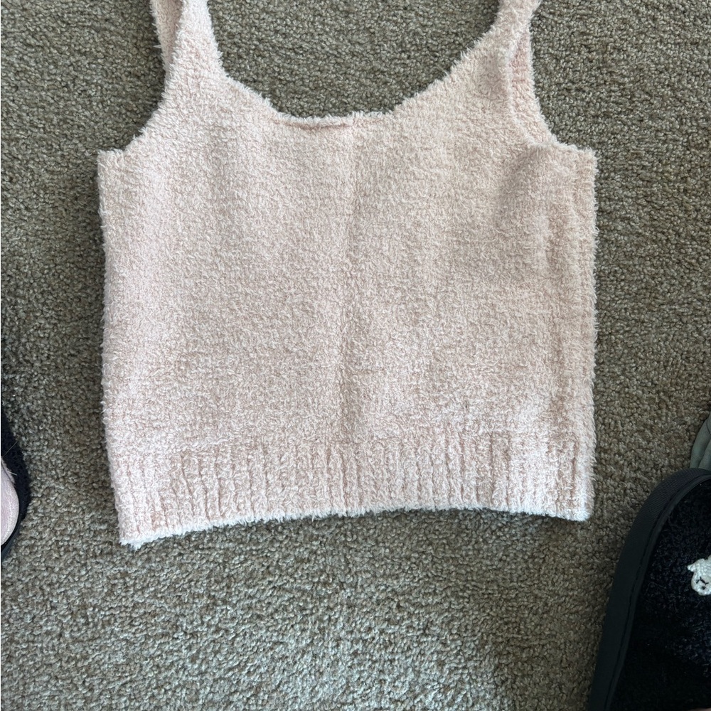 SKIMS Pink Fuzzy Pajama Top